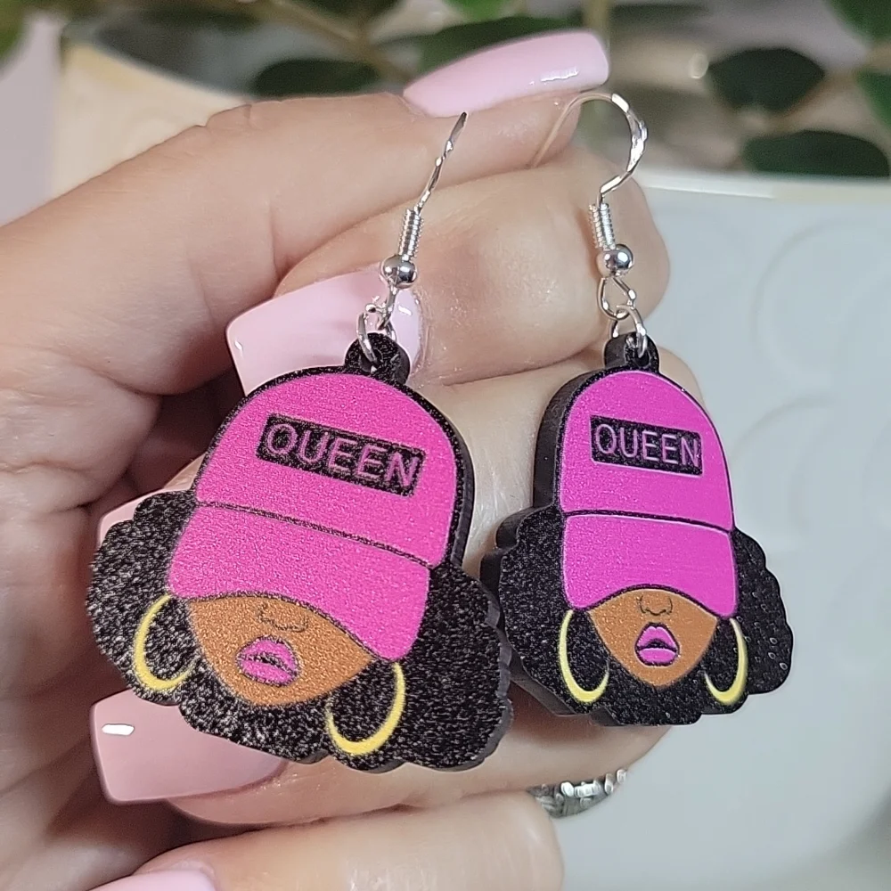 Queen Ethnic Girl Drop Earrings, S925 - Picture 5 of 5